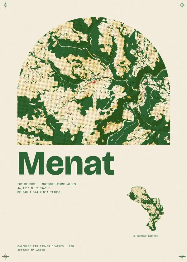 Affiche de Menat, calculée par 123-fr d'après l'IGN
