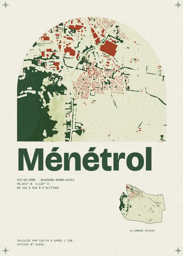 Affiche de Ménétrol, calculée par 123-fr d'après l'IGN