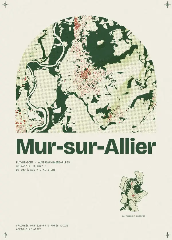 Affiche de Mur-sur-Allier, calculée par 123-fr d'après l'IGN