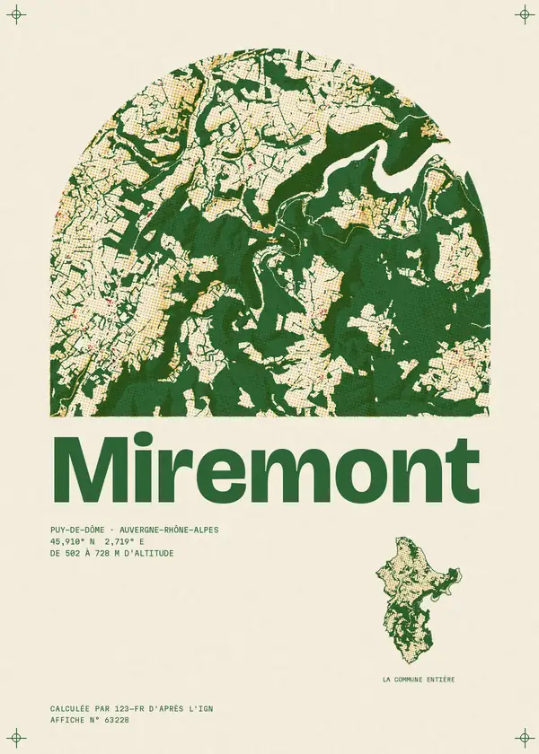 Affiche de Miremont, calculée par 123-fr d'après l'IGN