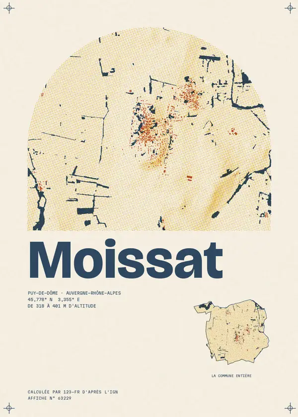 Affiche de Moissat, calculée par 123-fr d'après l'IGN