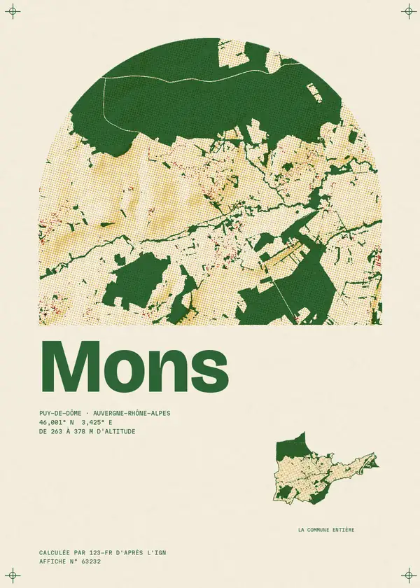 Affiche de Mons, calculée par 123-fr d'après l'IGN