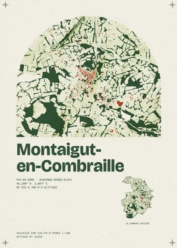 Affiche de Montaigut-en-Combraille, calculée par 123-fr d'après l'IGN