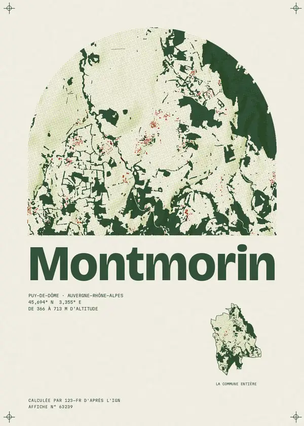 Affiche de Montmorin, calculée par 123-fr d'après l'IGN