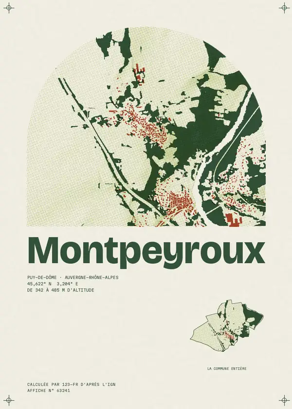 Affiche de Montpeyroux, calculée par 123-fr d'après l'IGN