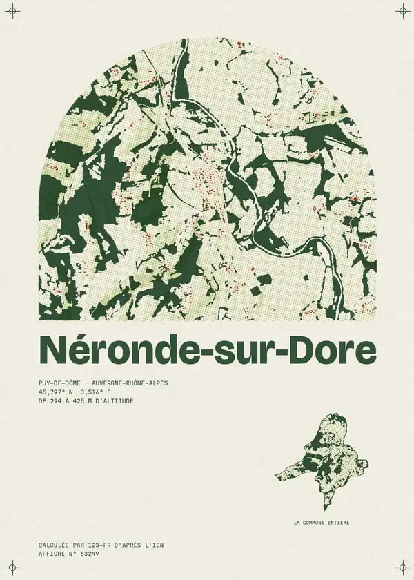 Affiche de Néronde-sur-Dore, calculée par 123-fr d'après l'IGN