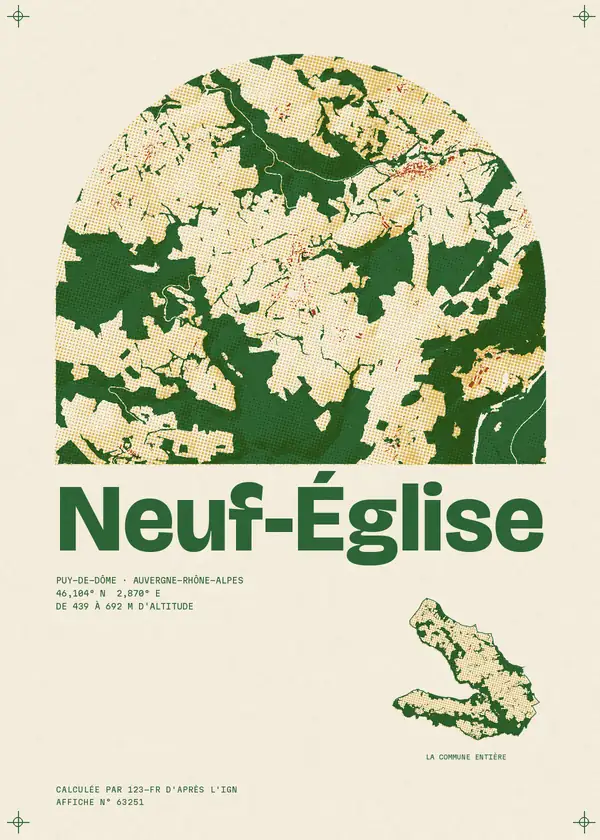 Affiche de Neuf-Église, calculée par 123-fr d'après l'IGN