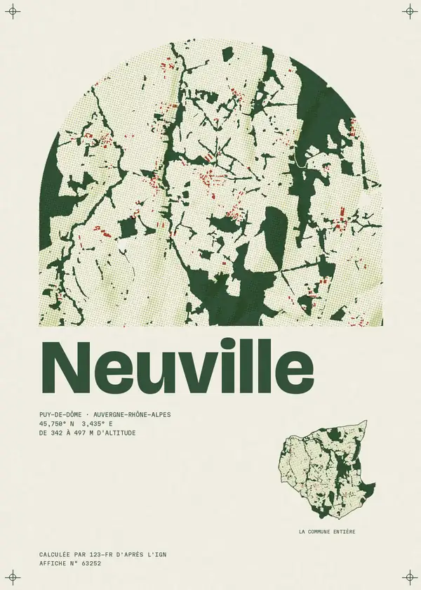 Affiche de Neuville, calculée par 123-fr d'après l'IGN
