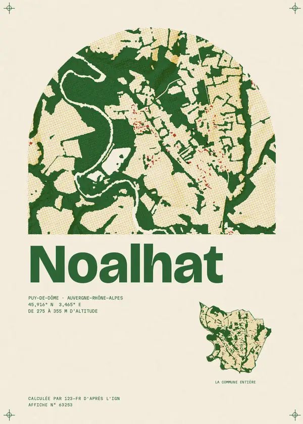 Affiche de Noalhat, calculée par 123-fr d'après l'IGN
