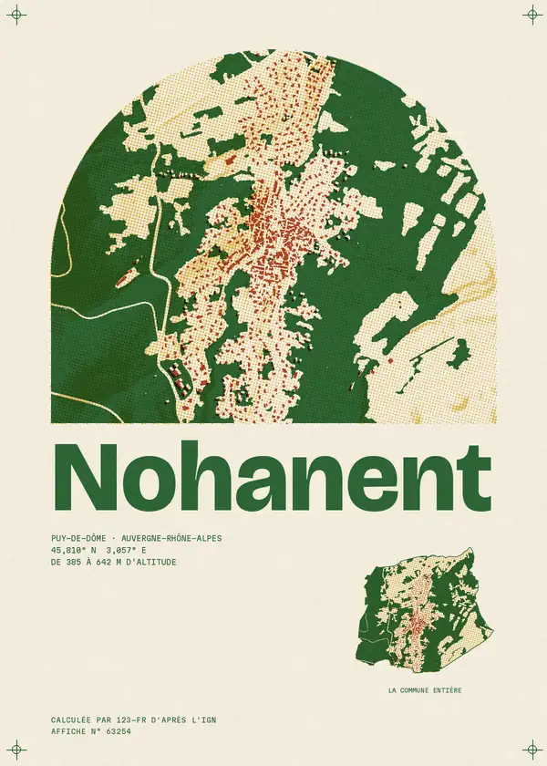 Affiche de Nohanent, calculée par 123-fr d'après l'IGN
