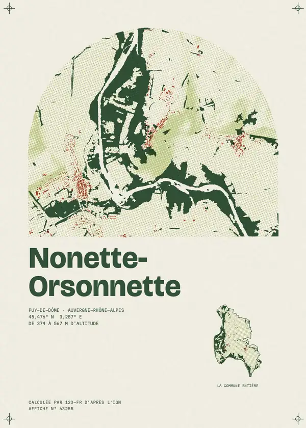 Affiche de Nonette-Orsonnette, calculée par 123-fr d'après l'IGN