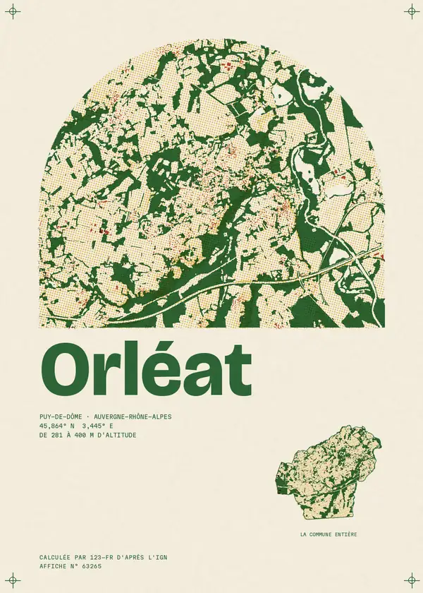 Affiche de Orléat, calculée par 123-fr d'après l'IGN
