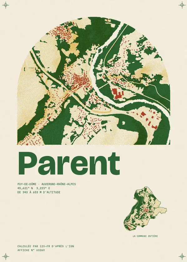 Affiche de Parent, calculée par 123-fr d'après l'IGN