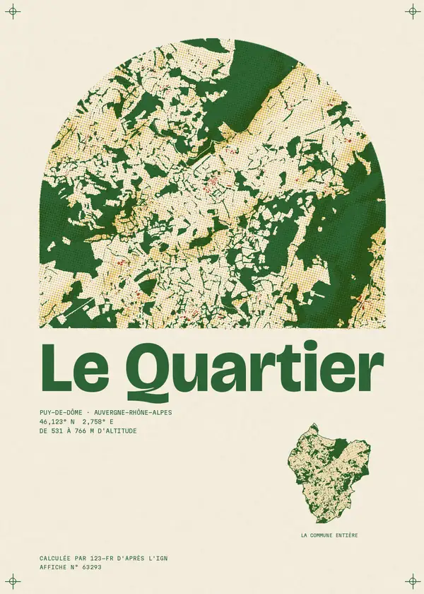 Affiche de Le Quartier, calculée par 123-fr d'après l'IGN