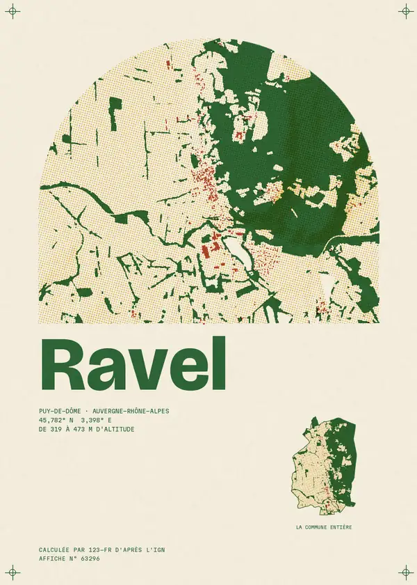 Affiche de Ravel, calculée par 123-fr d'après l'IGN