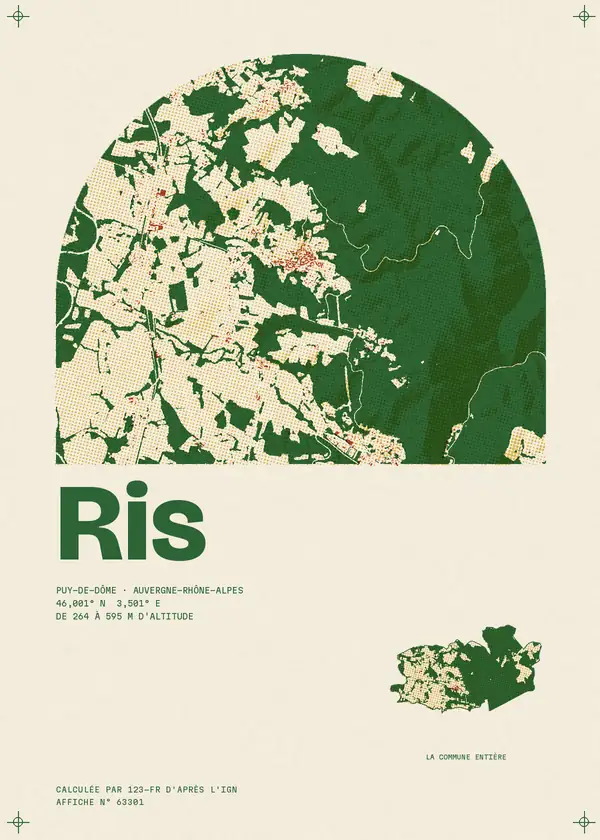 Affiche de Ris, calculée par 123-fr d'après l'IGN