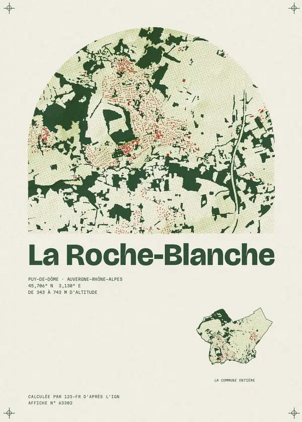 Affiche de La Roche-Blanche, calculée par 123-fr d'après l'IGN