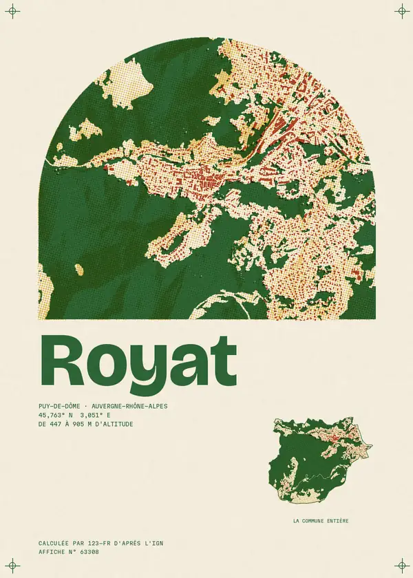 Affiche de Royat, calculée par 123-fr d'après l'IGN