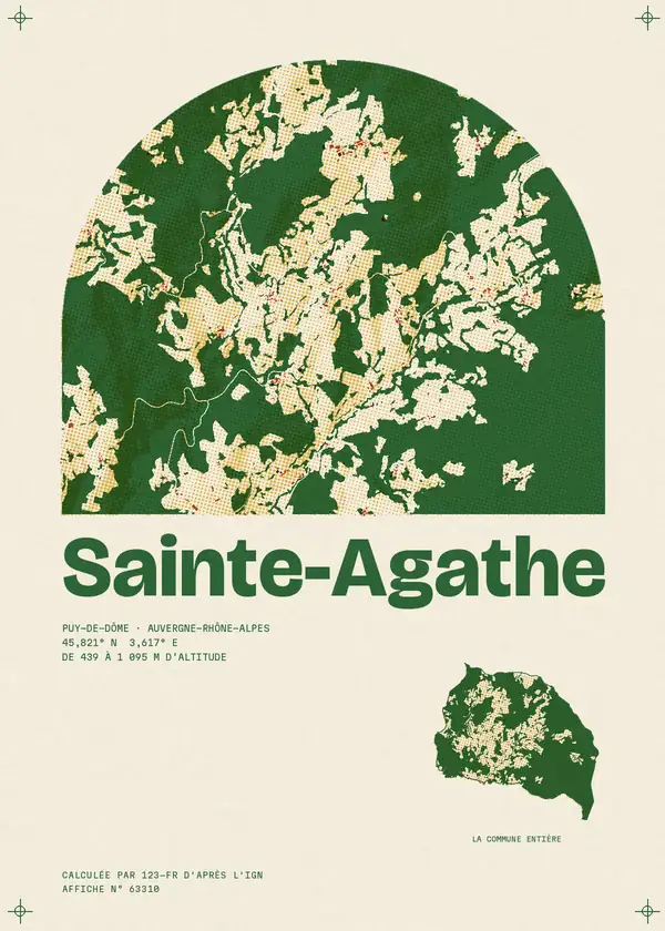 Affiche de Sainte-Agathe, calculée par 123-fr d'après l'IGN