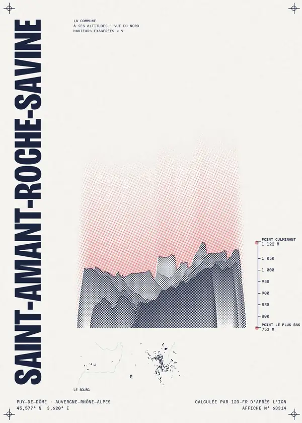 Affiche de Saint-Amant-Roche-Savine, calculée par 123-fr d'après l'IGN