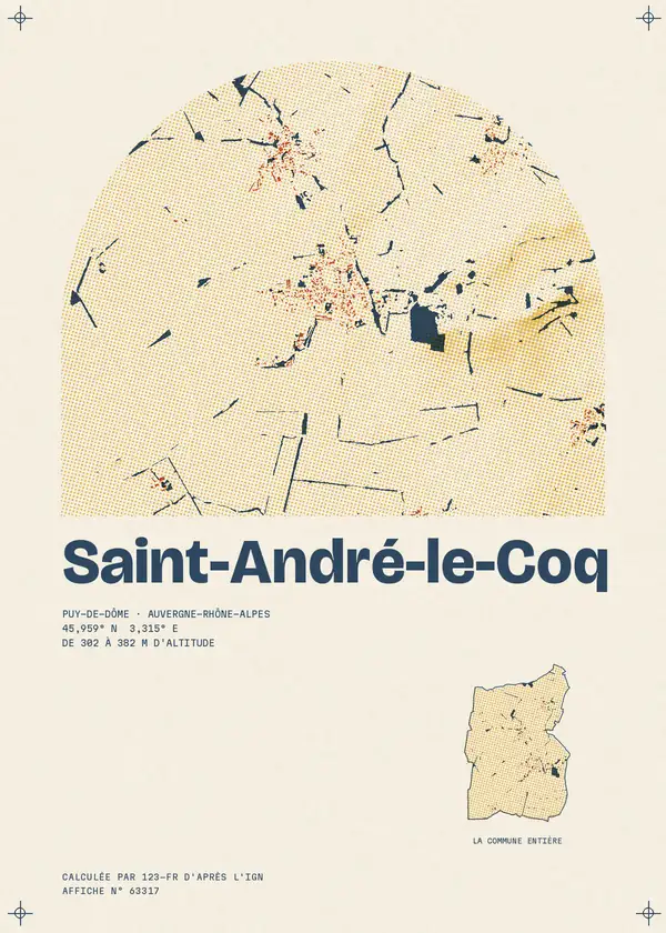 Affiche de Saint-André-le-Coq, calculée par 123-fr d'après l'IGN