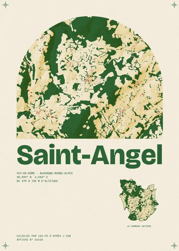 Affiche de Saint-Angel, calculée par 123-fr d'après l'IGN