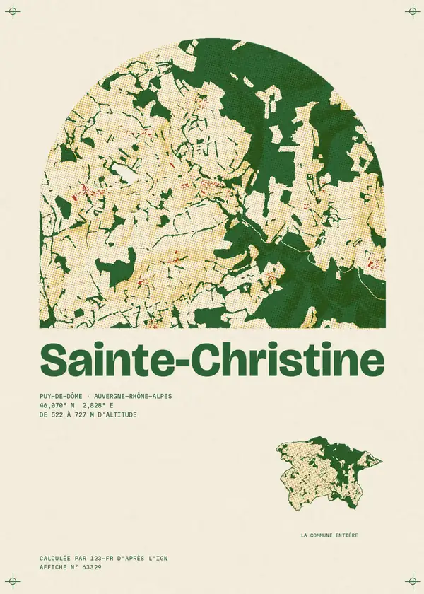 Affiche de Sainte-Christine, calculée par 123-fr d'après l'IGN