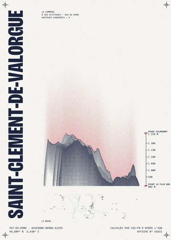 Affiche de Saint-Clément-de-Valorgue, calculée par 123-fr d'après l'IGN