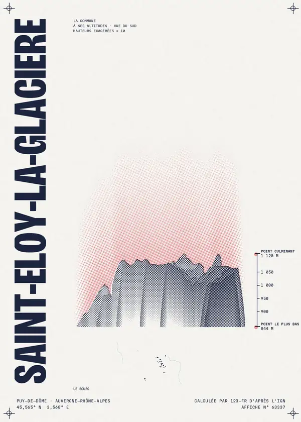 Affiche de Saint-Éloy-la-Glacière, calculée par 123-fr d'après l'IGN