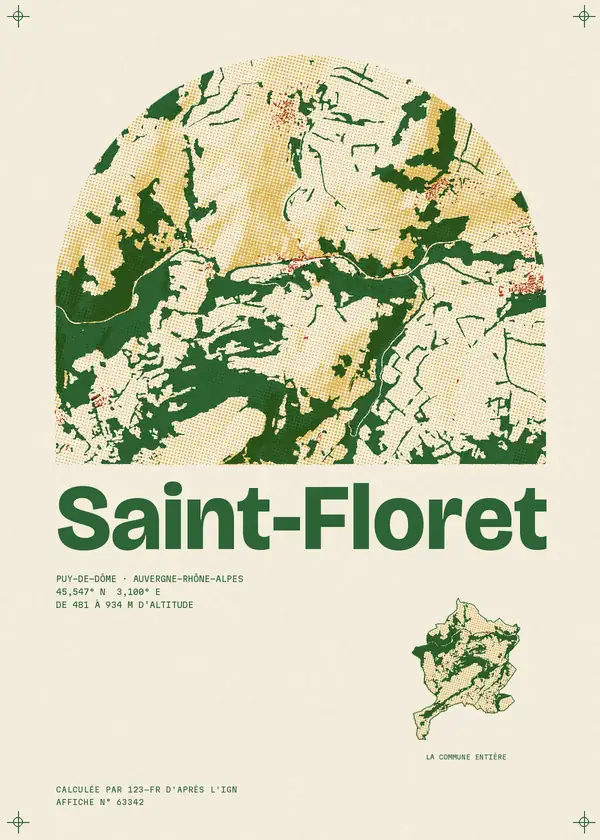 Affiche de Saint-Floret, calculée par 123-fr d'après l'IGN