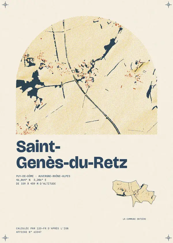 Affiche de Saint-Genès-du-Retz, calculée par 123-fr d'après l'IGN