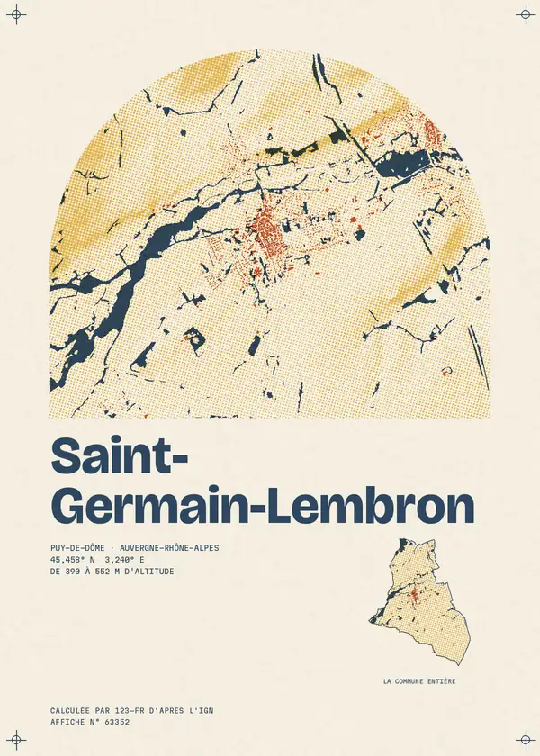 Affiche de Saint-Germain-Lembron, calculée par 123-fr d'après l'IGN