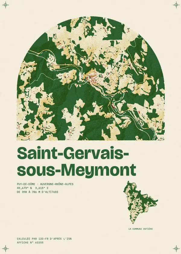 Affiche de Saint-Gervais-sous-Meymont, calculée par 123-fr d'après l'IGN