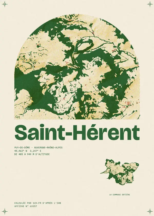 Affiche de Saint-Hérent, calculée par 123-fr d'après l'IGN