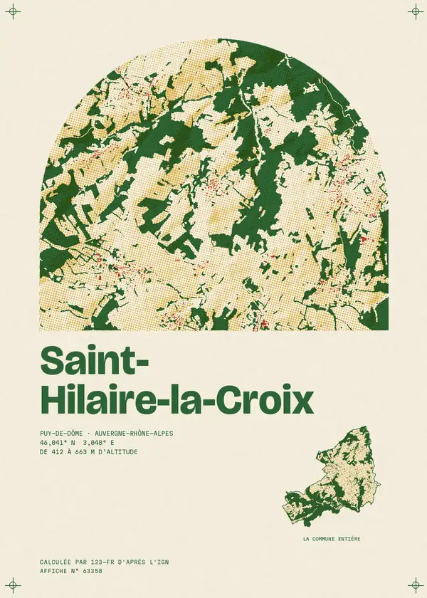 Affiche de Saint-Hilaire-la-Croix, calculée par 123-fr d'après l'IGN