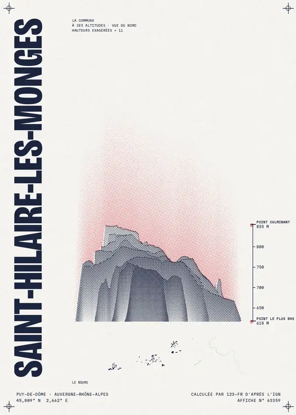 Affiche de Saint-Hilaire-les-Monges, calculée par 123-fr d'après l'IGN