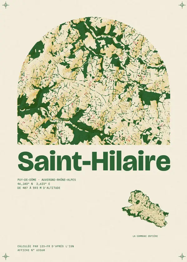 Affiche de Saint-Hilaire, calculée par 123-fr d'après l'IGN