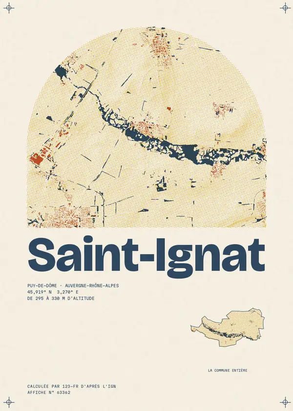 Affiche de Saint-Ignat, calculée par 123-fr d'après l'IGN