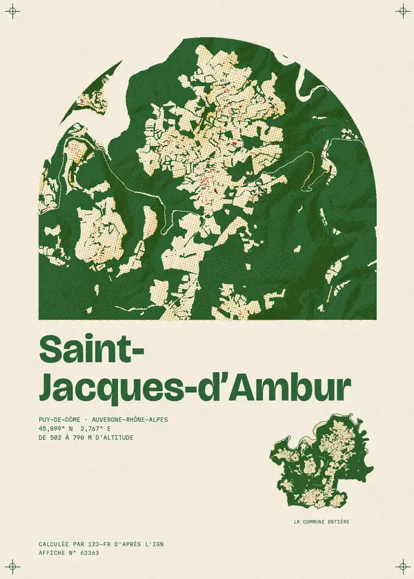 Affiche de Saint-Jacques-d'Ambur, calculée par 123-fr d'après l'IGN