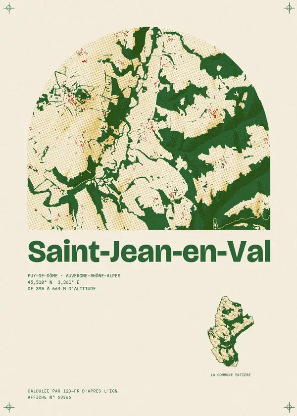 Affiche de Saint-Jean-en-Val, calculée par 123-fr d'après l'IGN