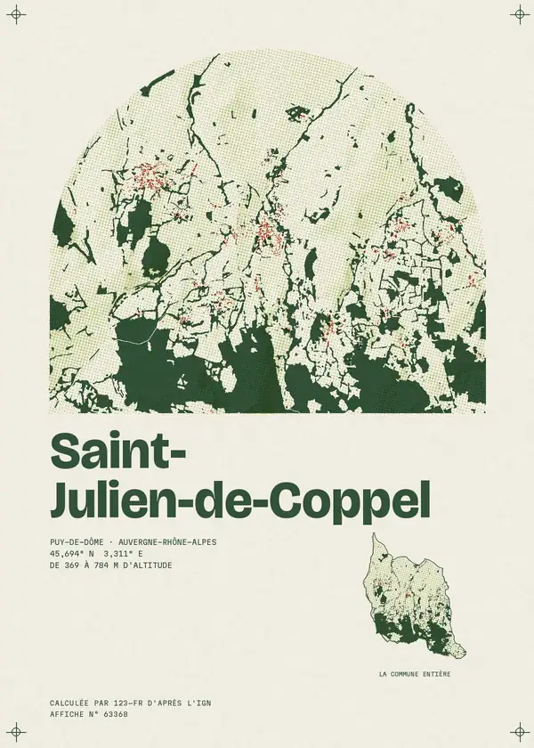 Affiche de Saint-Julien-de-Coppel, calculée par 123-fr d'après l'IGN