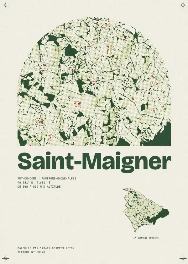 Affiche de Saint-Maigner, calculée par 123-fr d'après l'IGN