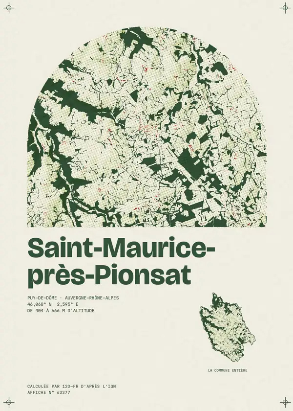 Affiche de Saint-Maurice-près-Pionsat, calculée par 123-fr d'après l'IGN