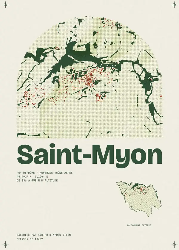 Affiche de Saint-Myon, calculée par 123-fr d'après l'IGN