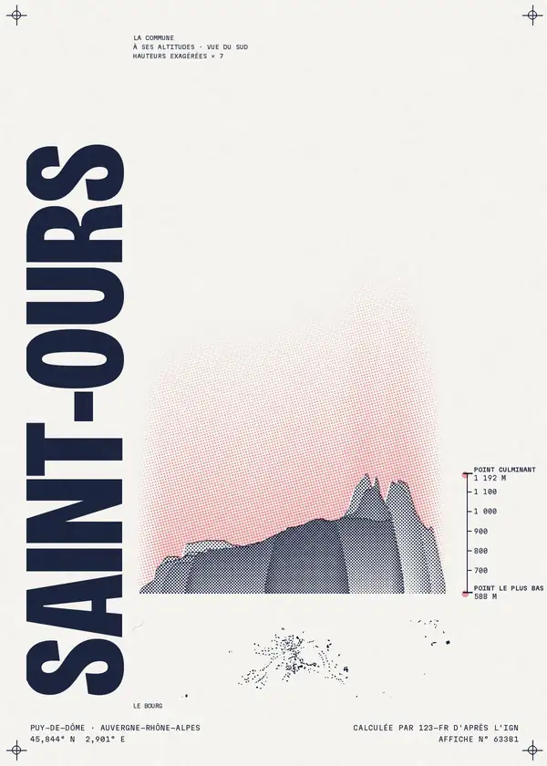 Affiche de Saint-Ours, calculée par 123-fr d'après l'IGN