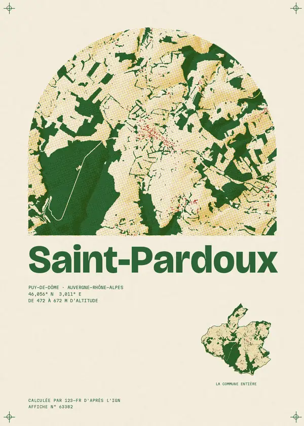 Affiche de Saint-Pardoux, calculée par 123-fr d'après l'IGN