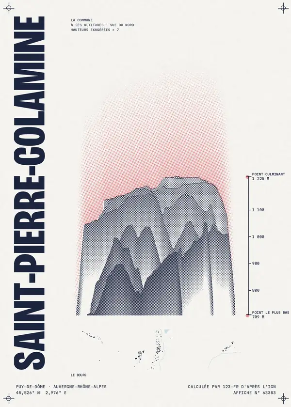 Affiche de Saint-Pierre-Colamine, calculée par 123-fr d'après l'IGN
