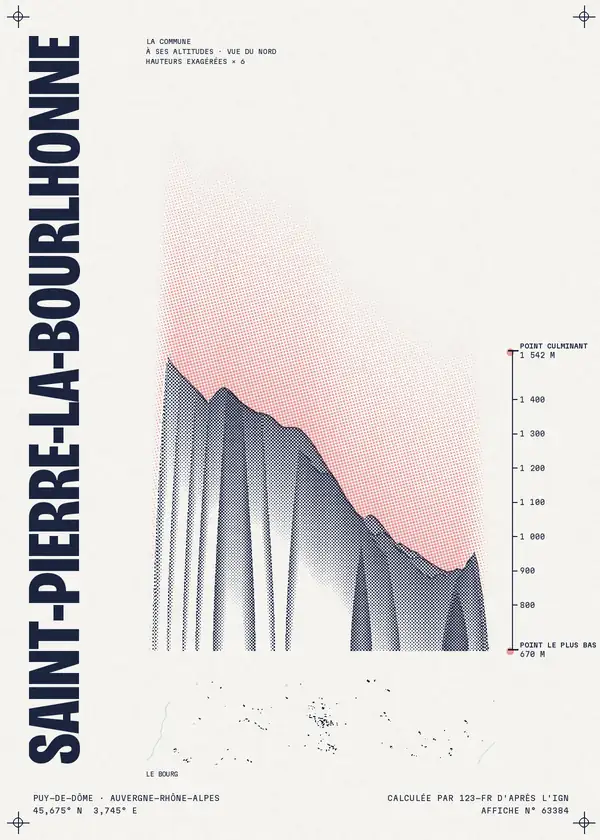 Affiche de Saint-Pierre-la-Bourlhonne, calculée par 123-fr d'après l'IGN