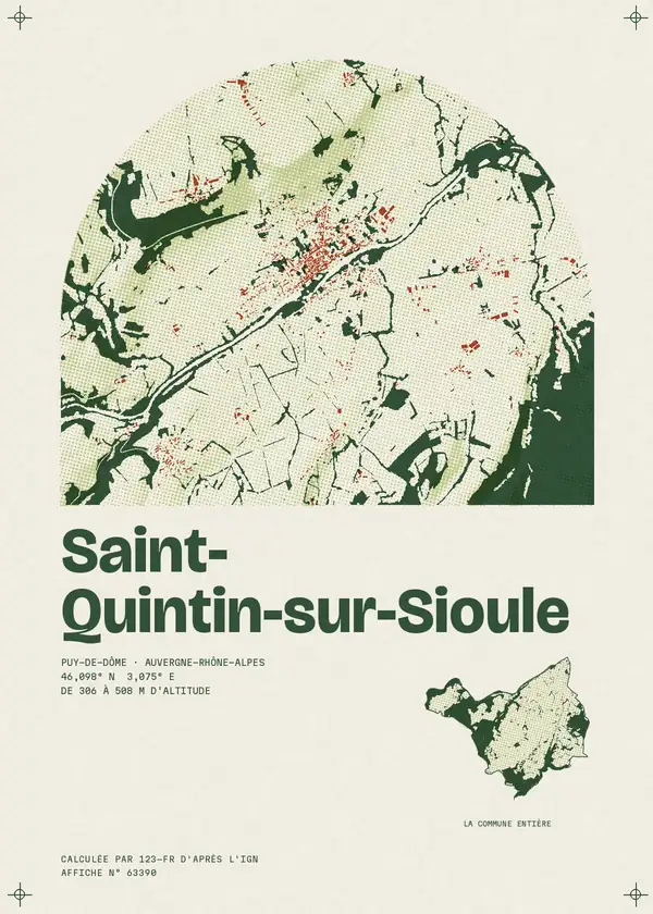 Affiche de Saint-Quintin-sur-Sioule, calculée par 123-fr d'après l'IGN