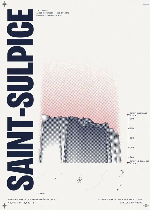 Affiche de Saint-Sulpice, calculée par 123-fr d'après l'IGN